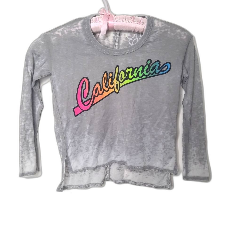 Chaser Girls California Burnout Tee Gray Size 5/6 NEW